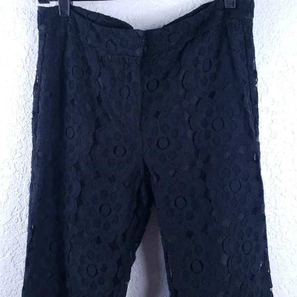 CHELSEA & VIOLET Floral Lace Print Black Pants NWT - Picture 2 of 8
